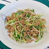 お弁当や丼に使える！簡単！時短！水菜とひき肉炒め